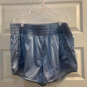 GapFit Recycled High Rise Running Shorts in Ice Blue Shine, XL